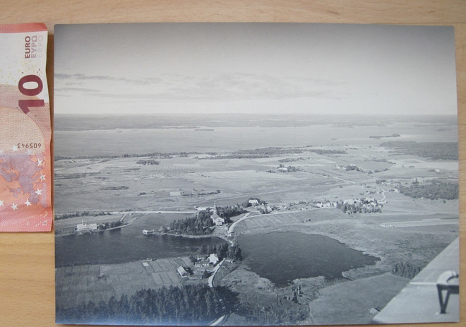 VANHA Valokuva Kauttua Satakunta Ilmakuva n. 1950-luku