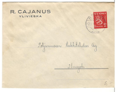 Ylivieska,  v. 1949  firmakuori kotiseutukeräilijälle
