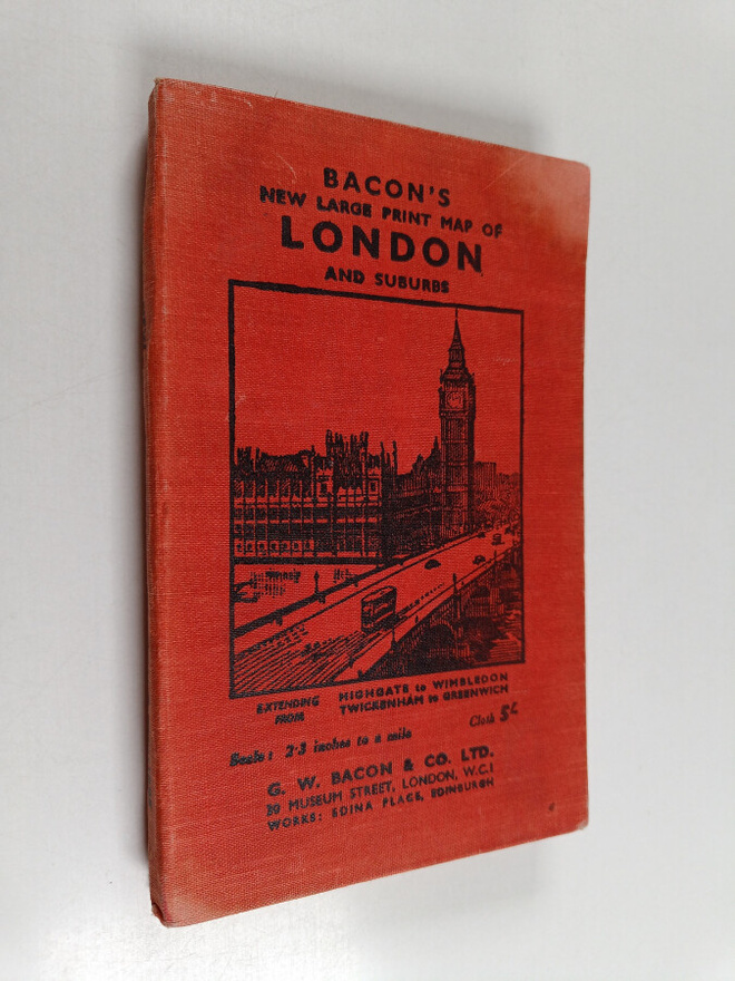 G.W. Bacon & Co : Bacon's New Large Print Map of London a...