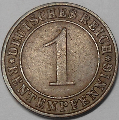 Saksa. 1 rentenpfennig 1923A.