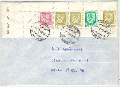 1978 AV 9 vihkolehti 1827-09-1981 ym kirjeellä