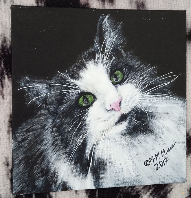 AKVARELLI  NORJALAINEN METSÄKISSA 20 x 20 cm