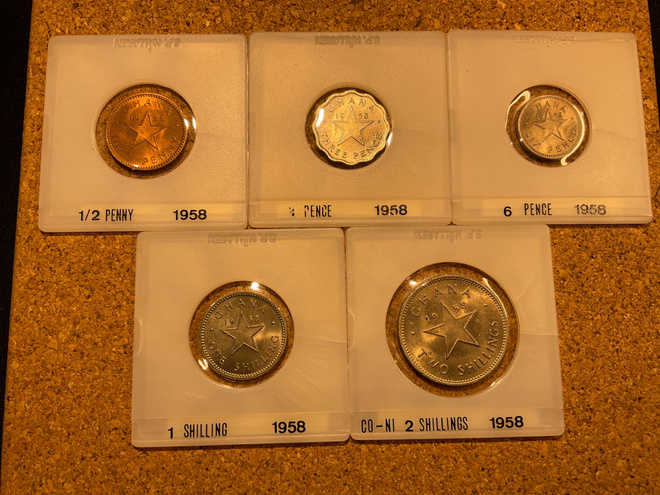 Ghana set 5 kpl - Brittien entinen siirtomaa 1958.