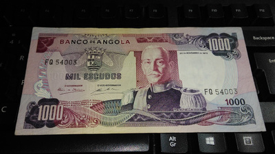 Angola 1000 Escudos 1972 P103 VF sn003