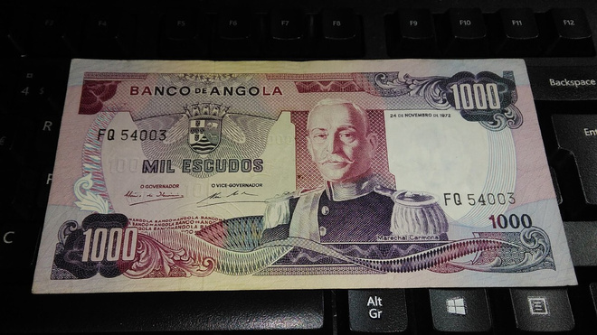 Angola 1000 Escudos 1972 P103 VF sn003