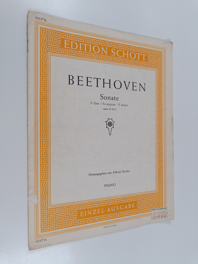 Beethoven sonate F-dur / Fa majeur / F major opus 10 Nr. ...