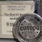 Numeroitu Europpa kolikko Todistuksella. Halkaisija - noin 3 - pikkukuva 3
