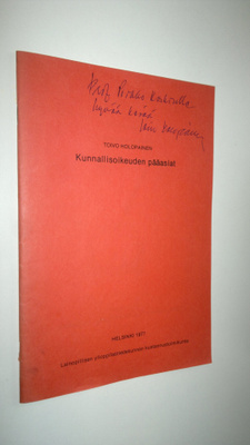 Toivo Holopainen : Kunnallisoikeuden pääasiat (signeeratt...