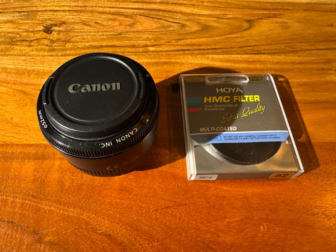 Canon EF 50mm f/1.8 II + Hoya ND8 filtteri