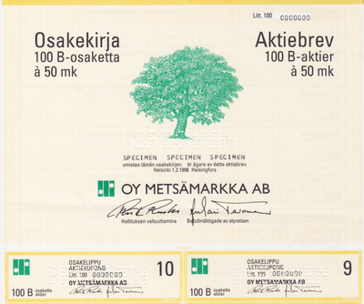 OKK 1996 Metsämarkka Oy spec pörssi, Helsinki (Reka Indust.)