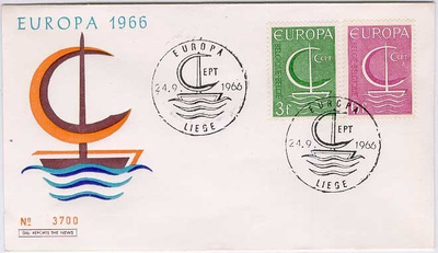 Belgia Mi 1446-7 (Eurooppa) FDC