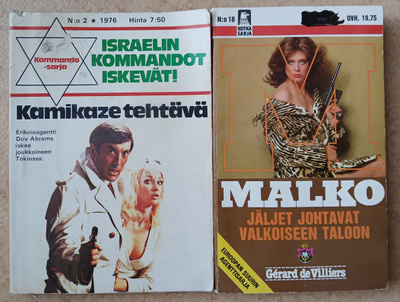 2 x pokkari ,Malko + Kommando-sarja