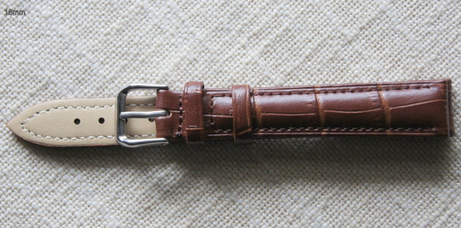 16mm nahkaranneke - tummanruskea