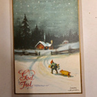 VANHA Pieni Postikortti Jenny Nyström 1924 Joulu - pikkukuva 1