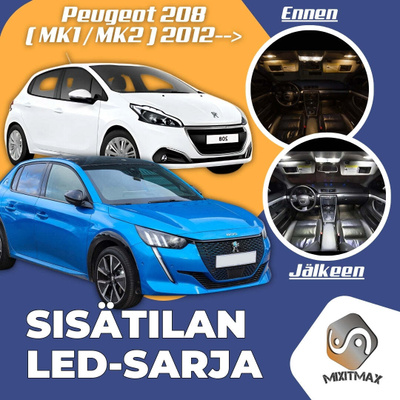 Peugeot 208 Sisätilan LED-sarja 9-osainen