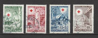 1949 PunaisenRistin merkkisarja leimattuna