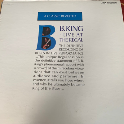 B.B.KING : Live At Regal. * USA 1980