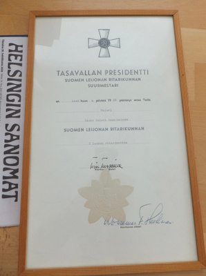 VANHA Luovari Suuomem Leijonan Ritarimerkki 1 lk 1968