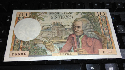 France Ranska 10 Francs 1972 P147 XF+