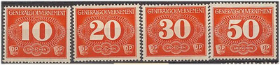 Saksa Gen.-Gouv. Mi Zustellung 1-4 +
