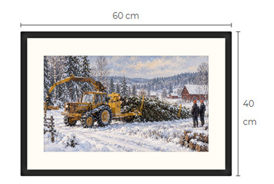 Uusi BM Volvo metsäkone traktori art print 40 cm x 60 cm