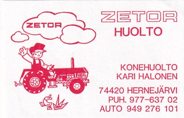 Hernejärvi, Kari Halonen  ZETOR huolto  3/9