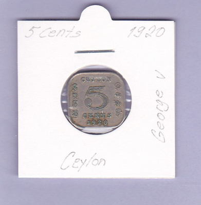 Ceylon 5 Cents v.1920 KM#108