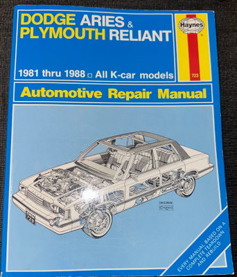 Haynes 723 Dodge Aries & Plymouth Reliant 1981 - 1988 opas
