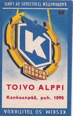 Kankaanpää, Toivo Alppi. Kesko 66, 1/12