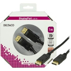 Deltaco DisplayPort kaapeli, uros-uros, kullattu, 1m, musta - pikkukuva 1