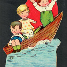 Wanha - Pienet lapset ja koira veneretkellä - 1900-l alku - pikkukuva 1