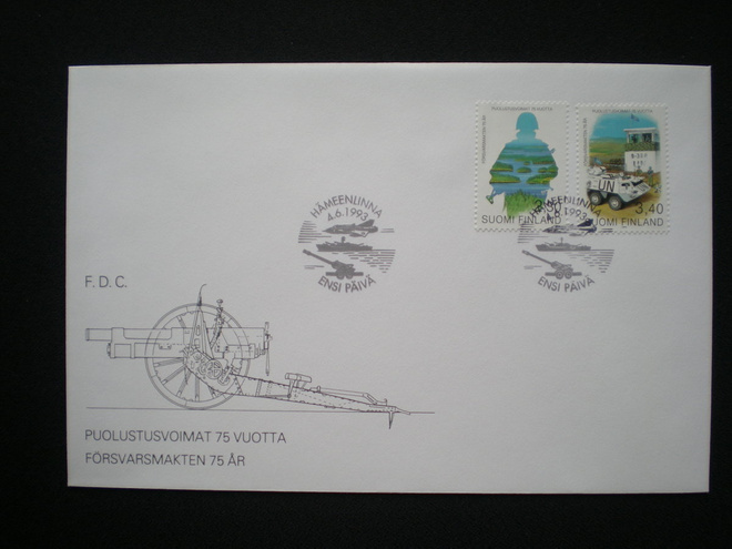 FDC Puolustusvoimat 75 v 4.6.1993 - LaPe 1207-1208