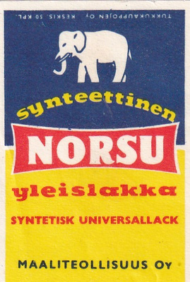norsu, synteettinen yleisakka  , Maaliteollisuus Oy, 7/9