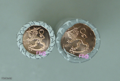 2002 SUOMI 1 centi + 2 centi rulla UNC
