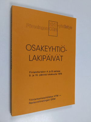 Osakeyhtiölakipäivät Finlandia-talon A ja B salissa 9. ja...