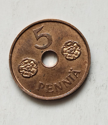 5 penniä v. 1941, circ