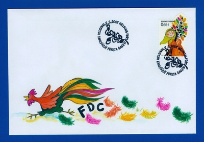 FDC – Pääsiäinen: Virpojatyttö varpuineen 2.3.2005 L.1734