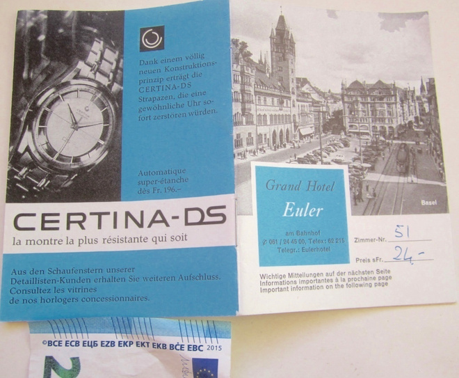 VANHA Mainos Vihko Basel Certina Rolex Omega Kellot n.1950-l