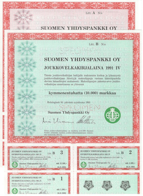 OKK obligatio SYP JVK-ohjelma 1991 IV litterat A ja B