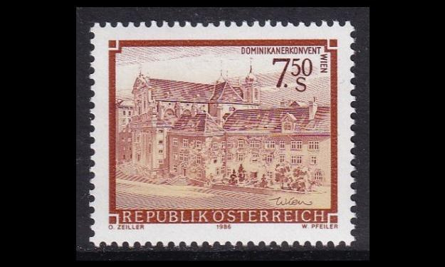Itävalta 1863 ** Käyttösarja luostari 7.50 S (1986)