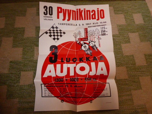 Alkuperäinen Pyynikinajo juliste koko noin 50 cm x 70 cm