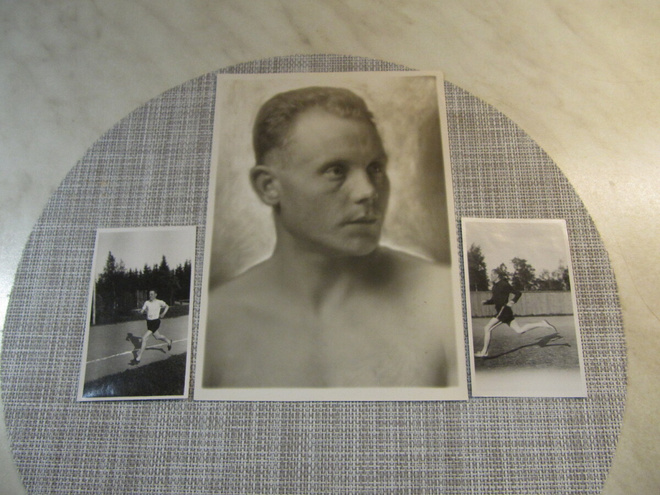 Paavo Nurmesta 3 valokuvaa.