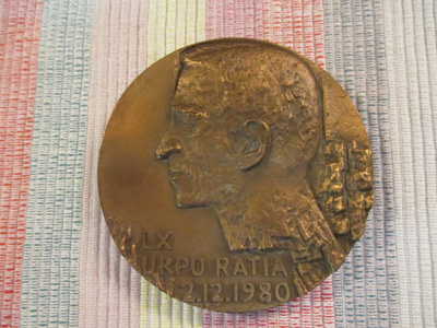 Urpo Ratia 60 Vuotis mitali /Armas Hutri 1980.