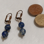 Lapis lazuli kivi korvakorut sininen kivi korvakorut - pikkukuva 3