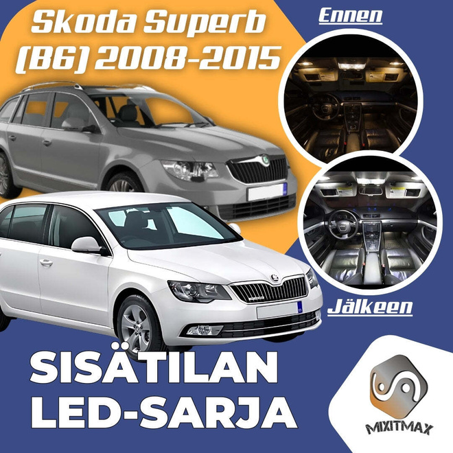 Skoda Superb (3T) Sisätilan LED-sarja 22-osainen