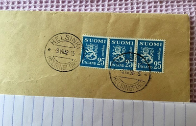 Helsinki 3.7.1952 leima Kirjekuori
