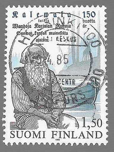 1985 1,50 MK KALEVALA 150V. HELSINKI 100 13.4.85? LEIMA