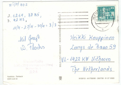 DDR Mi 2521 postikortti Suomeen