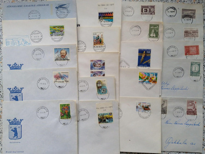 FDC-kuoria 20 erilaista vuosilta 1962-79
