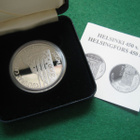 100 mk hopea juhlaraha Helsinki 450 v. - 2000 PROOF rasia - pikkukuva 1